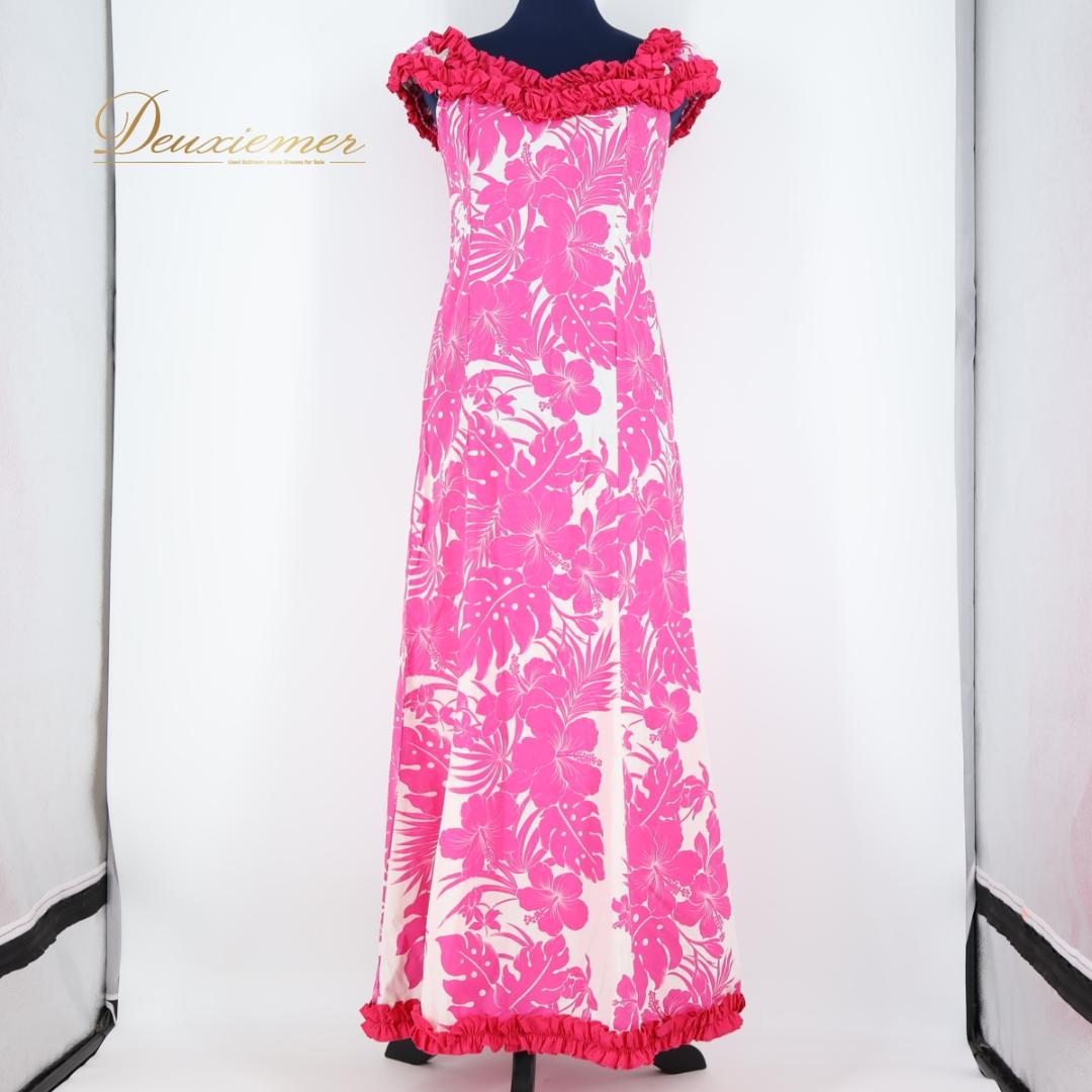 【美品 ハワイ製 フラダンス衣装】ピンク  Creations ドレス