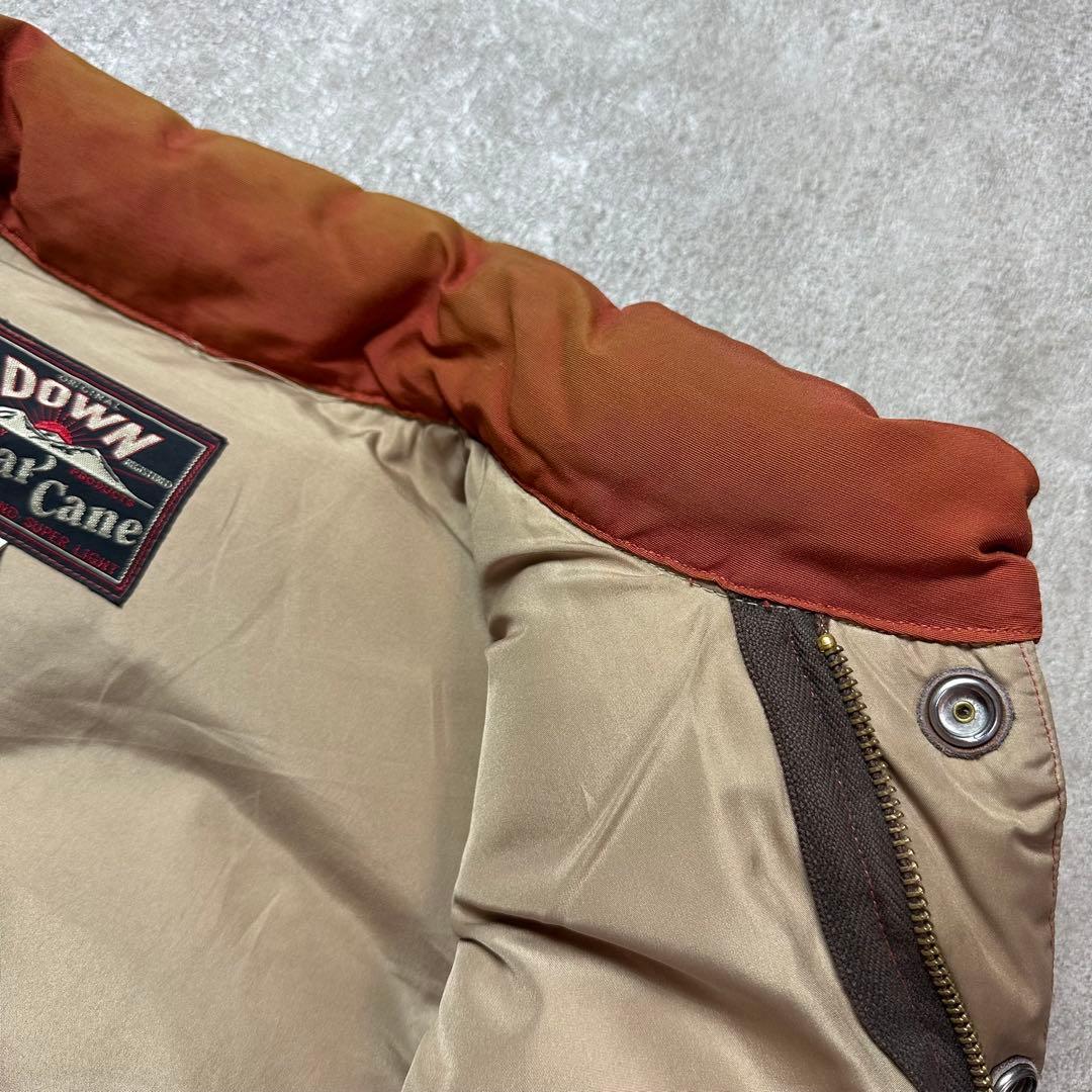 オススメ　シュガーケーン　ダウンベスト　レンガ　ダウン　レザー　牛革　良色