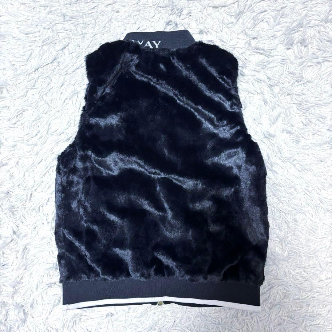 最新 キャロウェイ ファー ベスト 黒 ブラック ゴルフ ウェア ボア