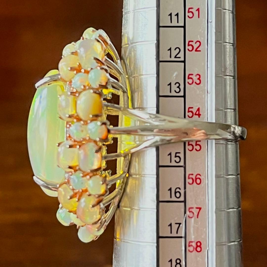巨大 プレシャス ピンク ウォーター オパール シルバー 925 刻印 リング