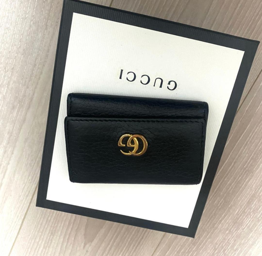 グッチ　GUCCI ブラック レザー キーケース GGロゴ　ユニセックス　本革
