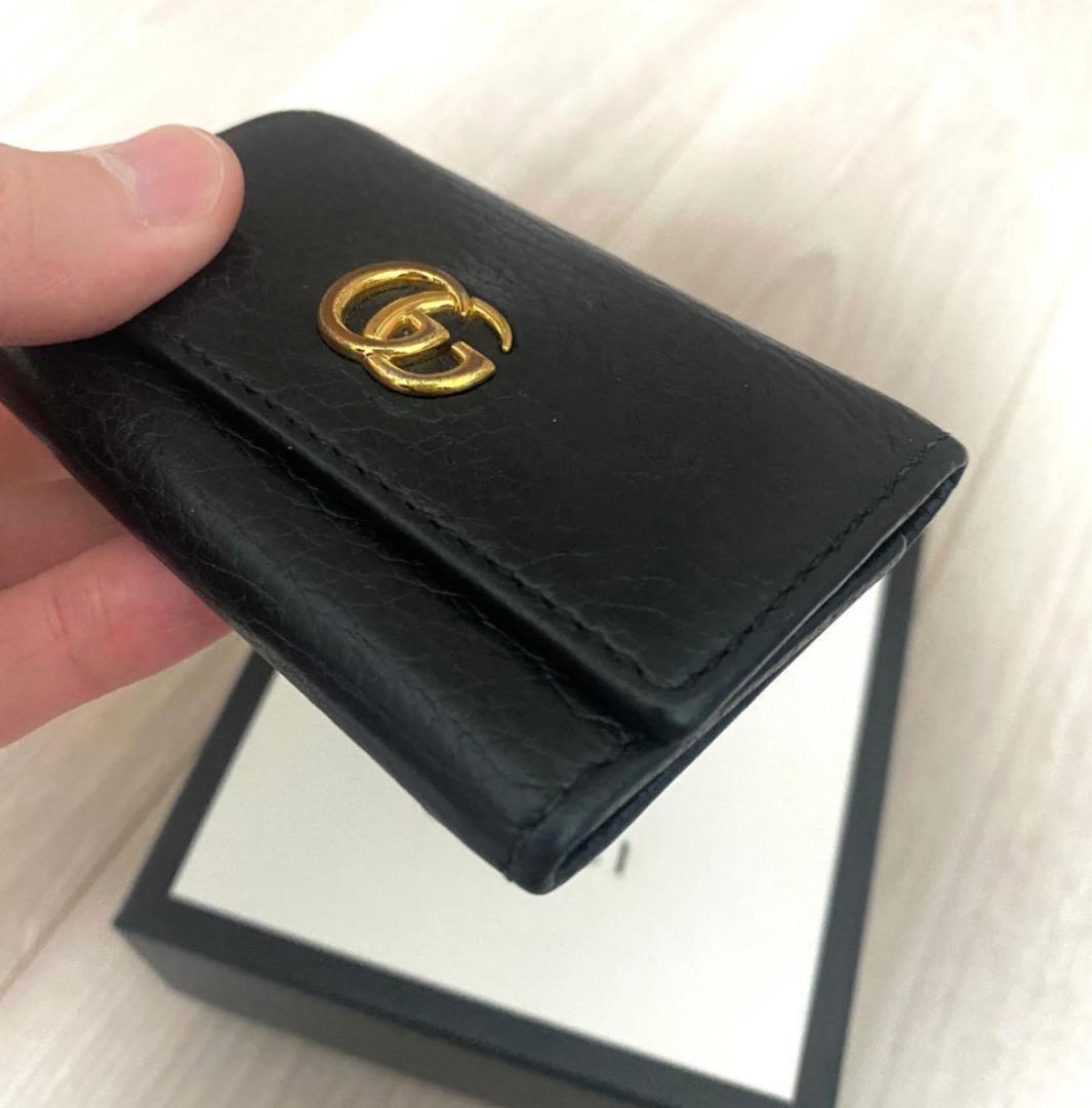 グッチ　GUCCI ブラック レザー キーケース GGロゴ　ユニセックス　本革