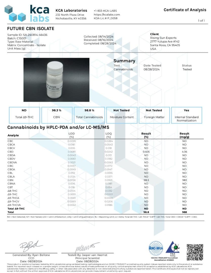 【100G】CBN アイソレート クリスタル結晶パウダー(高純度99%) CBD