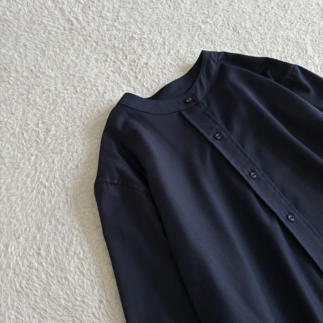 美品 ソージュ 洗える バンドカラーシャツワンピース TALL ロングワンピース