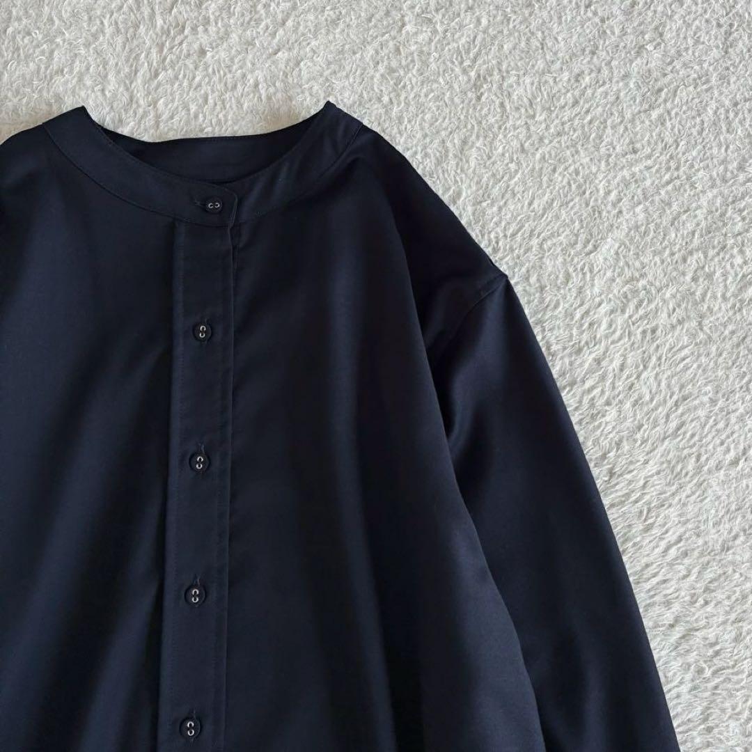 美品 ソージュ 洗える バンドカラーシャツワンピース TALL ロングワンピース