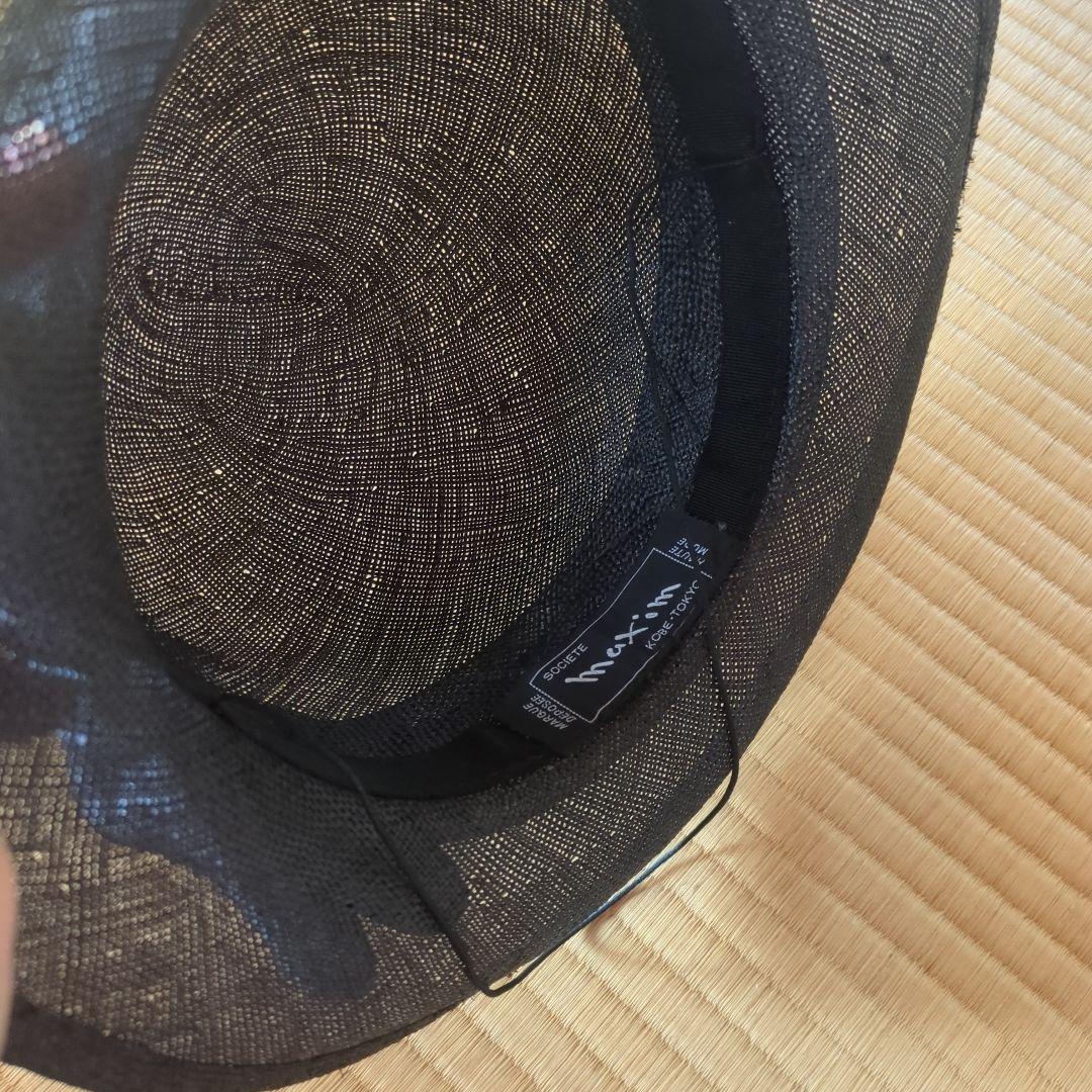 maxim マキシン　帽子　黒メッシュ　夏
