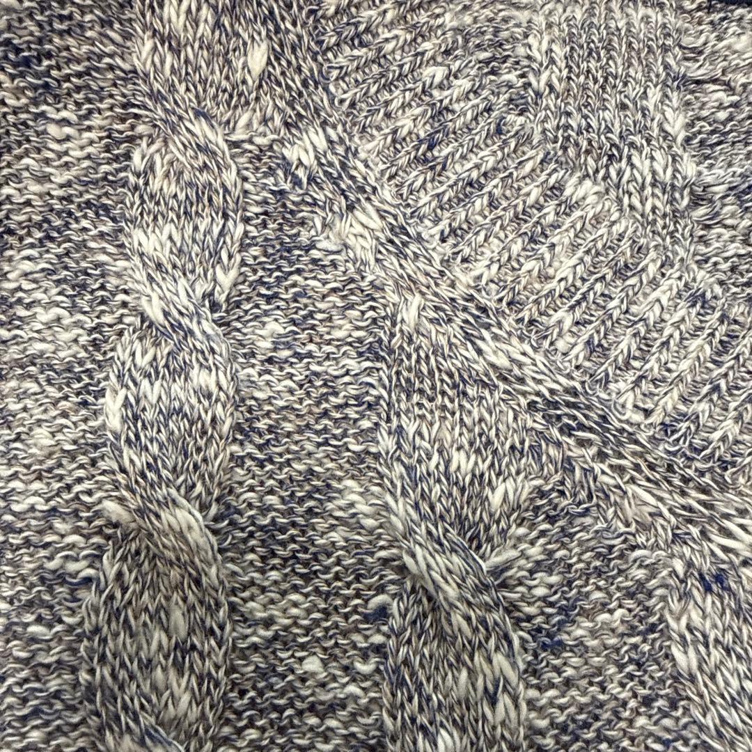 【新品・未使用】マドモアゼルノンノンnonno 綿麻　Ｖネックケーブル柄ベスト