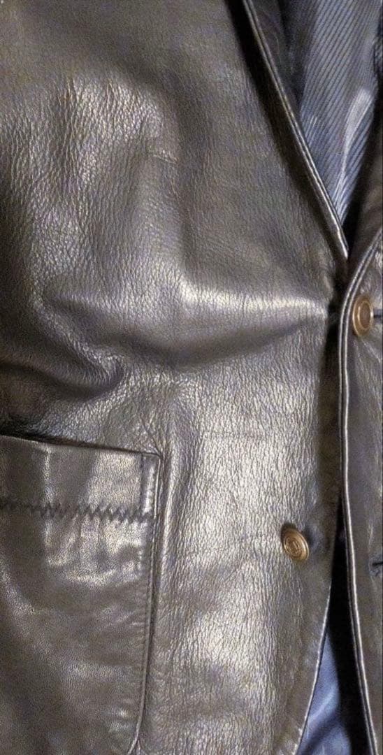 ナノ・ユニバース レザーテーラードジャケット L 黒 nano universe