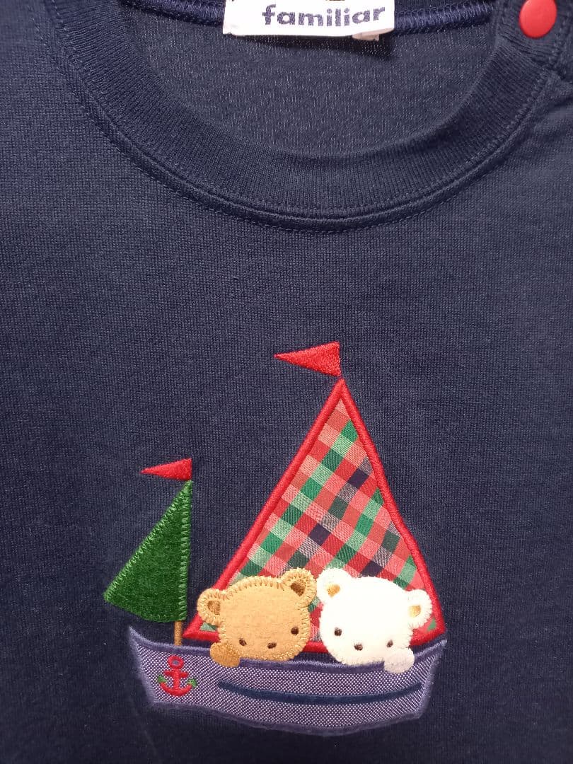 ファミリア　長袖Tシャツ　ネイビー