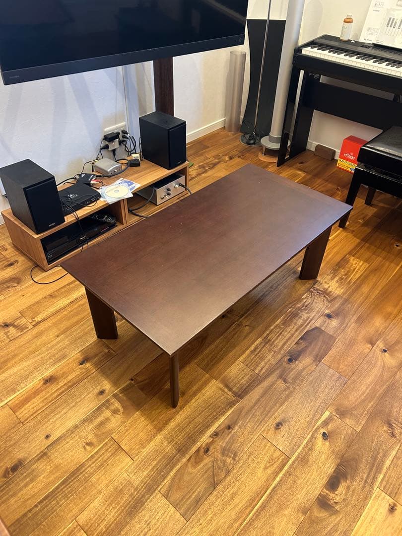 大塚家具　ダークブラウン 木製 ローテーブル