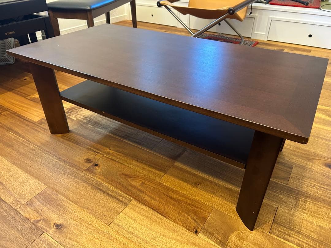 大塚家具　ダークブラウン 木製 ローテーブル