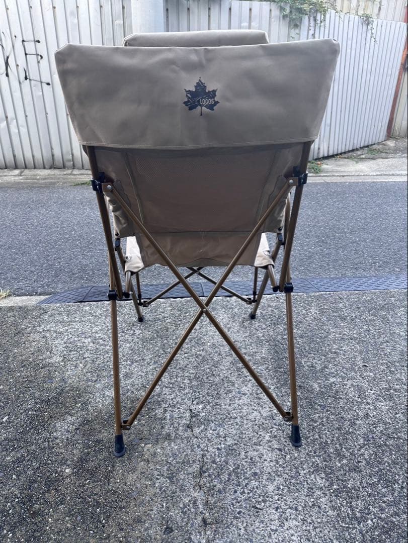 LOGOS ベージュ折りたたみアウトドアチェア