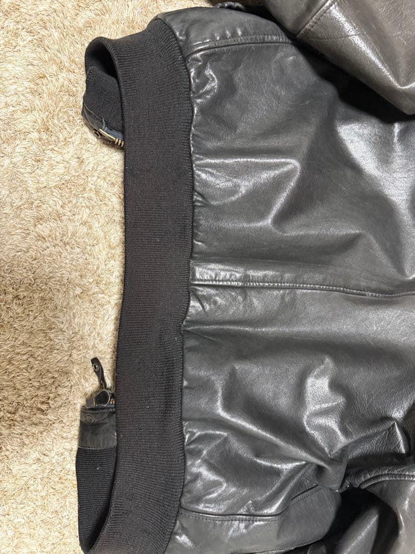 レザー ジャケット ブラック　古着　A-2