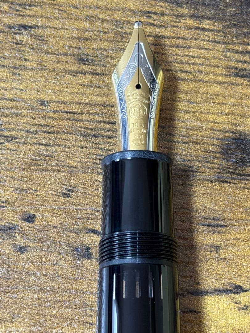 未使用に近い　OBニブ　斜太字　149　18K　三帯　デュマ型ペン芯　万年筆
