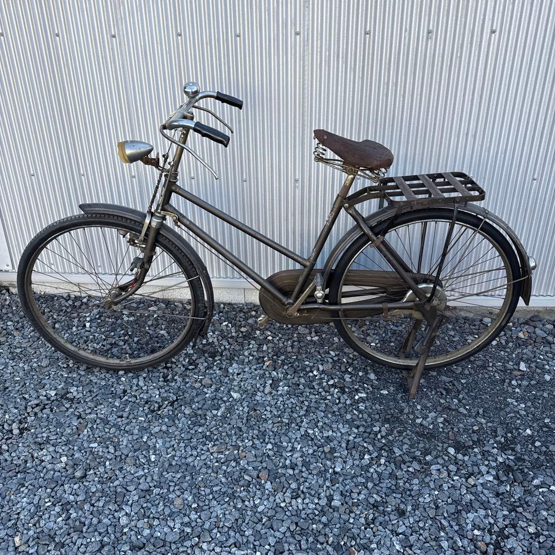 昭和レトロ自転車　実用車　ナショナル　ビンテージ