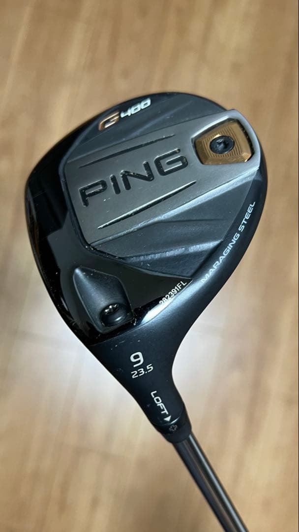 【レフティ・9w・カスタムシャフト】PING G400 9番ウッド23.5°