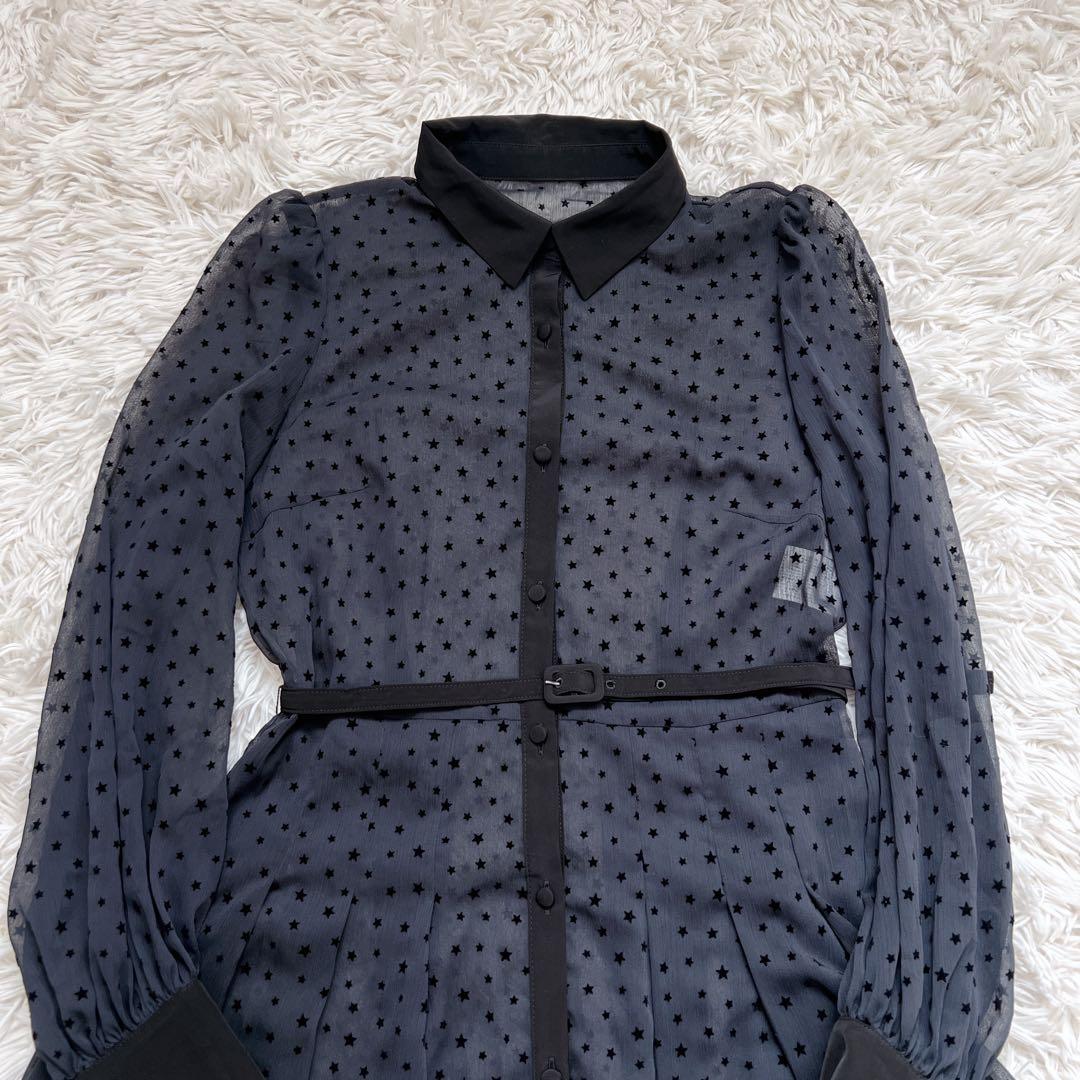 【水卜アナ着用】ANAYI フロッキーシャツワンピース　アナイ　38 マキシ丈