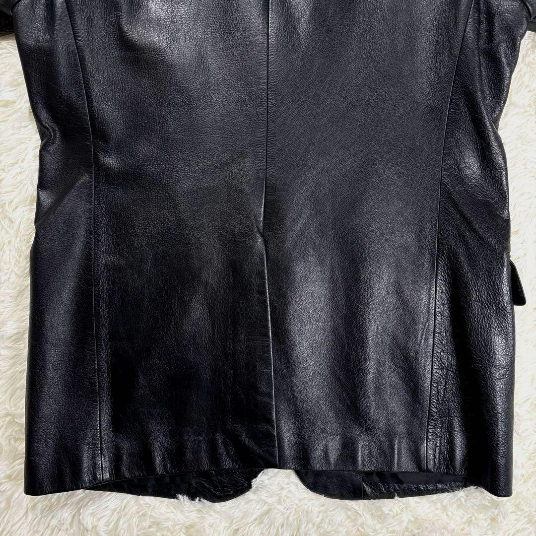 ✨A.A.R・牛革✨ヨウジヤマモト×ダーバン　レザーテーラードジャケット　黒　Ｌ