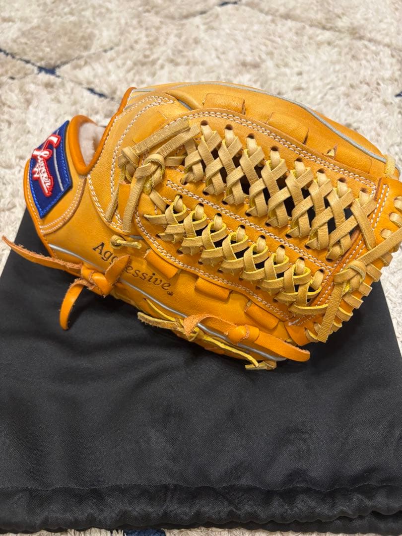 【軟式用】 久保田スラッガー 野球 グローブ 内野手 オレンジ 付属品付き