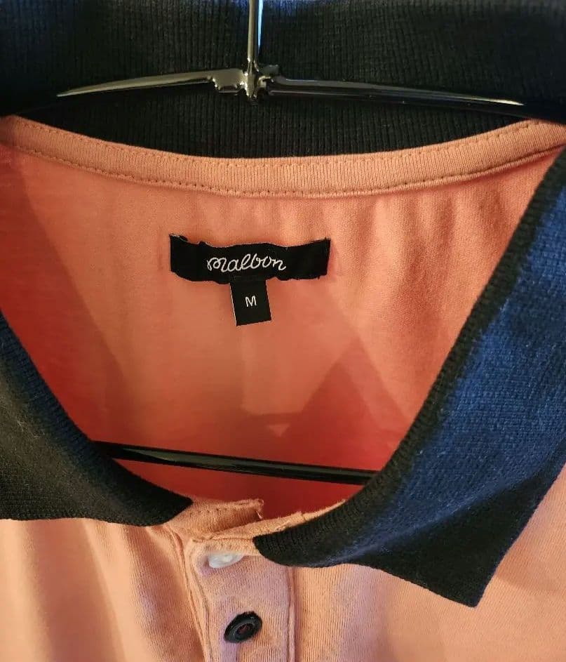 (美品)Malbonマルボン オレンジ 長袖ポロシャツ M