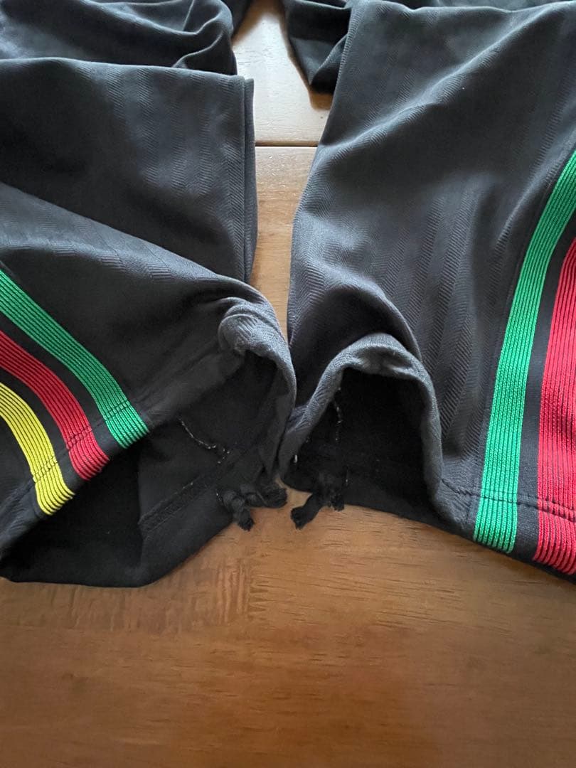 adidas ラスタカラージャージ上下セット ブラック　レゲエ