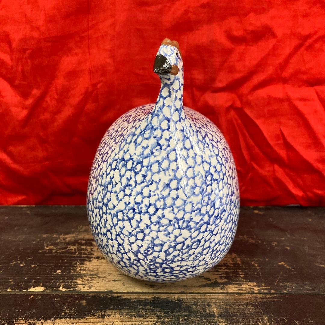 ホロホロ鳥　陶器オブジェ　置物　二体　ハイジ・カイヤール　インテリア雑貨