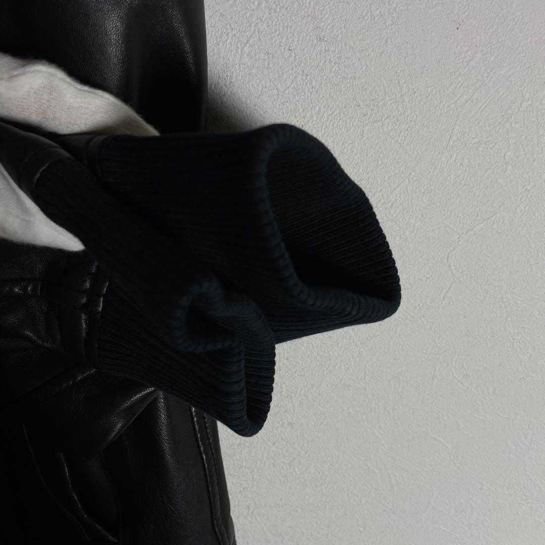 【2020年製】トルネードマート シープスキン ラムレザーリブブルゾン 黒 M