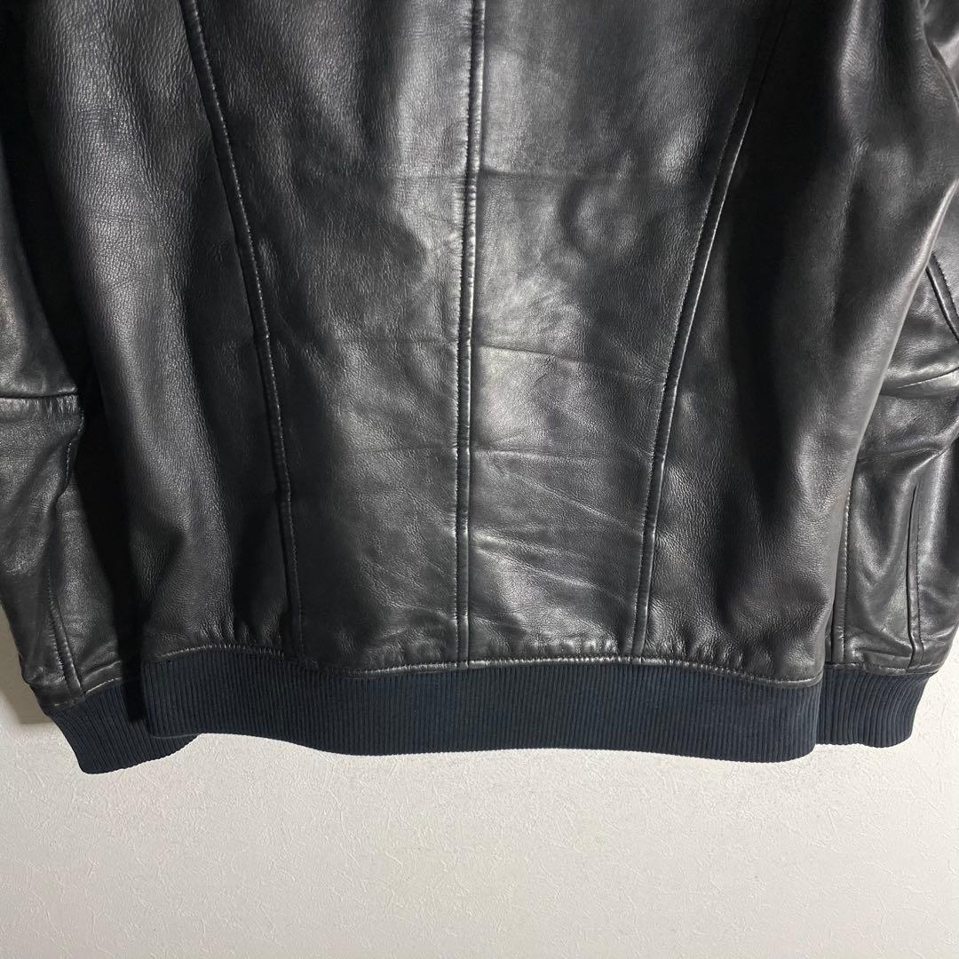 【2020年製】トルネードマート シープスキン ラムレザーリブブルゾン 黒 M