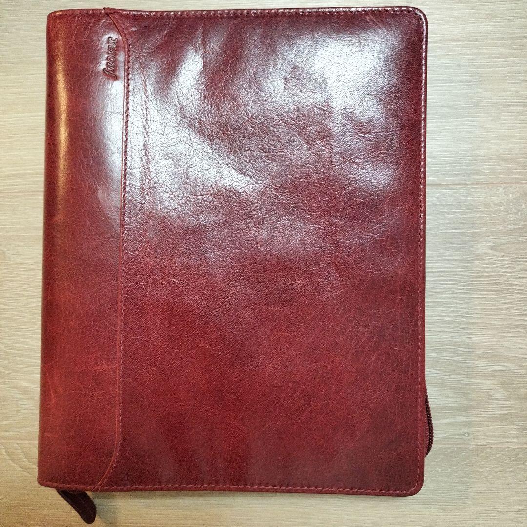 Filofax システム手帳　ロックウッド　バイブルジップ　希少カラー　ワイン