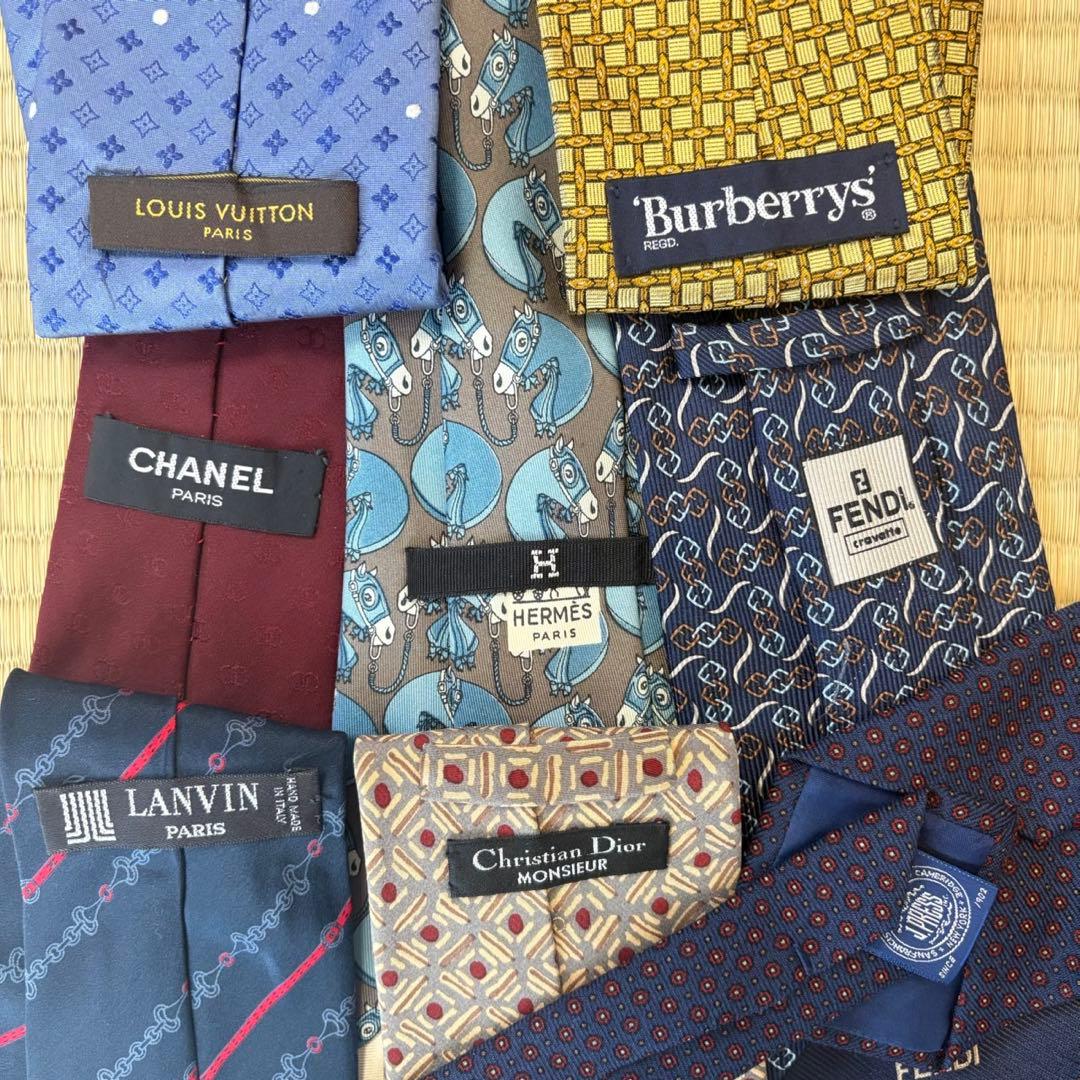 ハイブランドネクタイ 50本セット 全てシルク ヴィトン エルメス まとめ売り