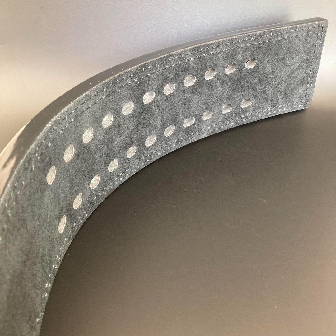 パワーリフティングベルト レバーアクション 本革 茶×マット銀 可変式 筋トレ