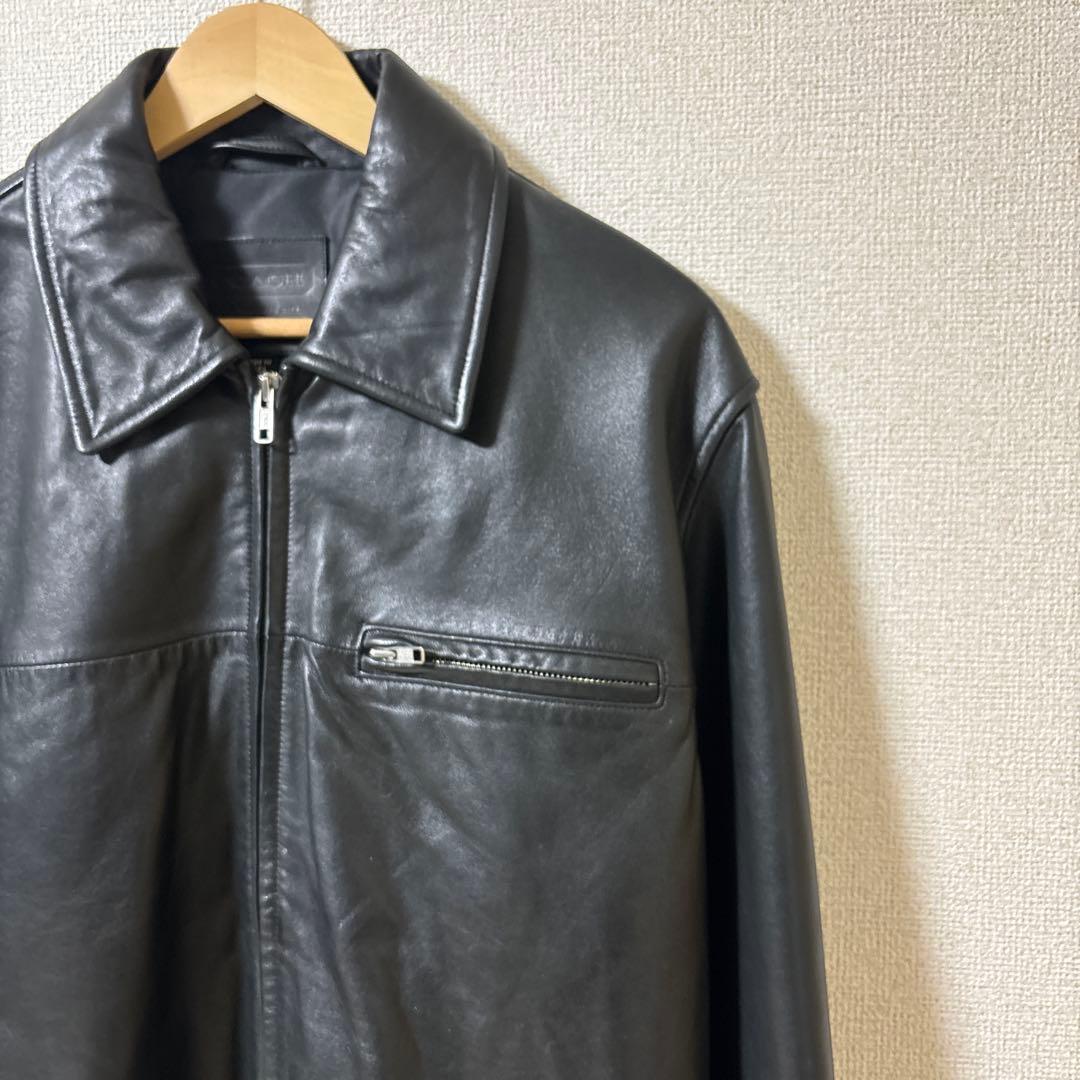 【美品】COACH 本革 90s レザー シングル ライダースジャケット 黒 S