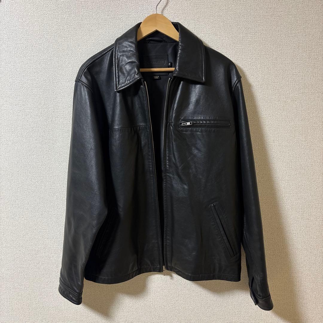 【美品】COACH 本革 90s レザー シングル ライダースジャケット 黒 S