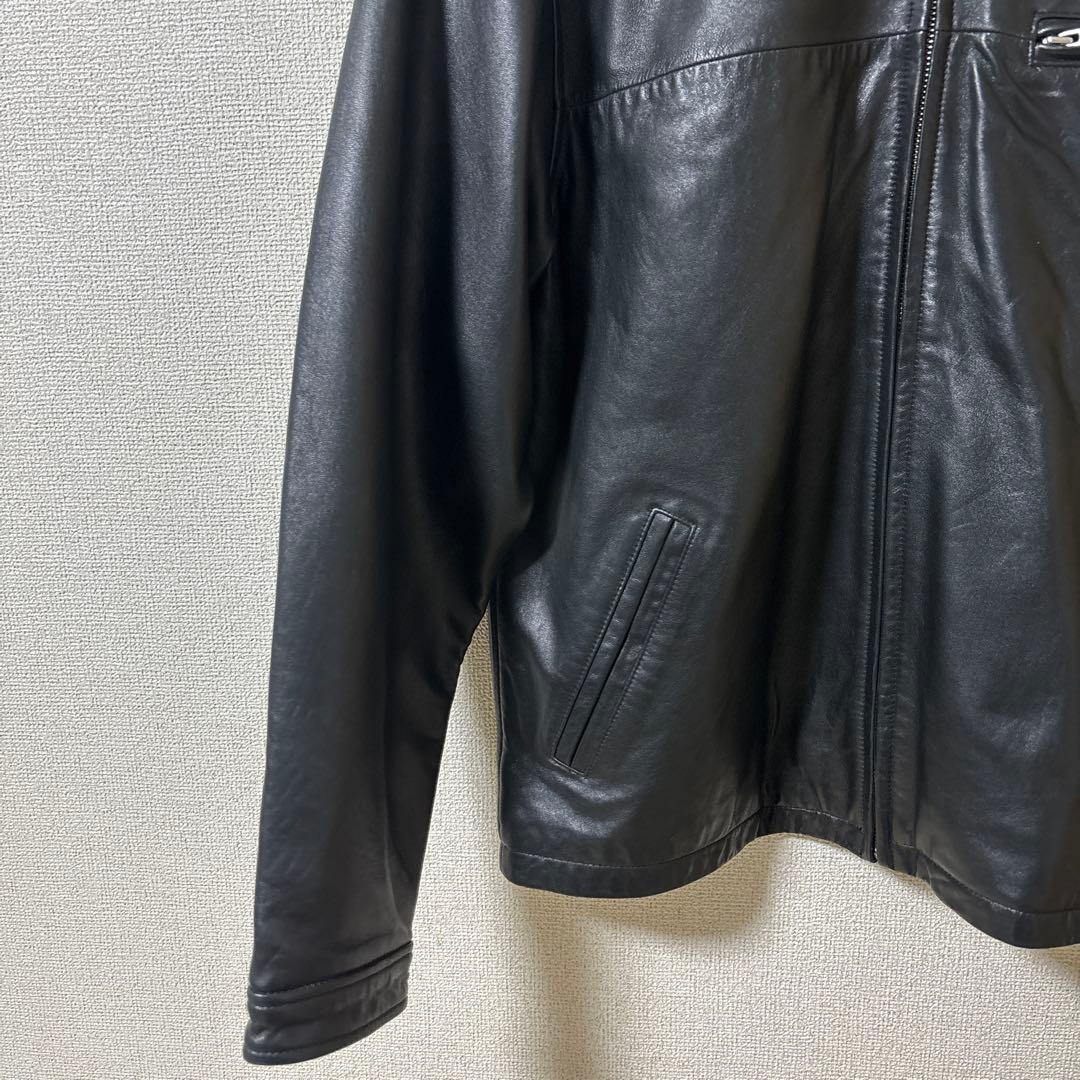 【美品】COACH 本革 90s レザー シングル ライダースジャケット 黒 S