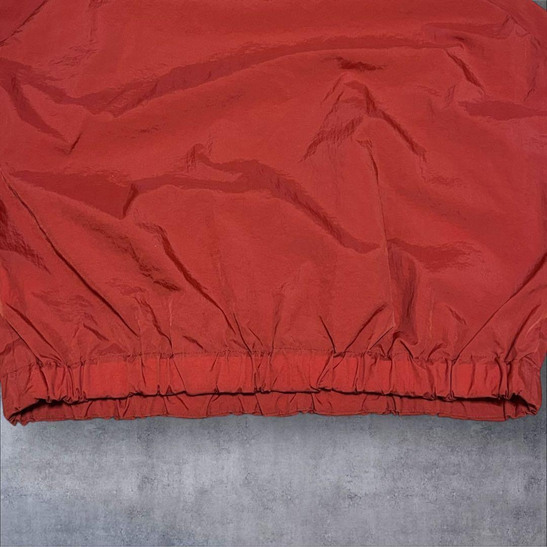 90s ナイキ ピステ M オレンジ 紺 切替 ビッグロゴ Ｖネック Y2K