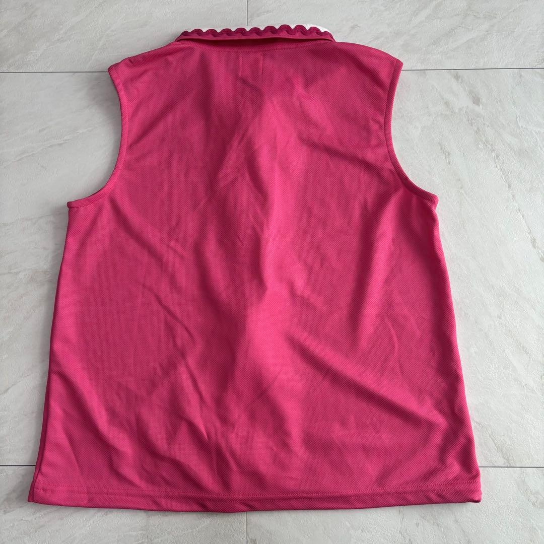 アルチビオ ゴルフ ベスト ピンク ロゴ 36 ジップ ノースリーブ