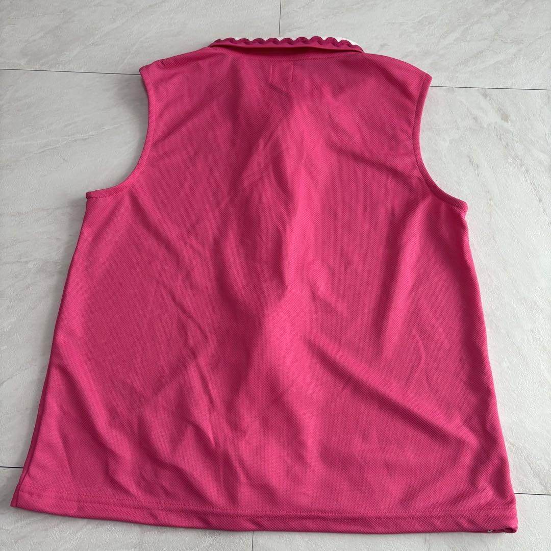 アルチビオ ゴルフ ベスト ピンク ロゴ 36 ジップ ノースリーブ