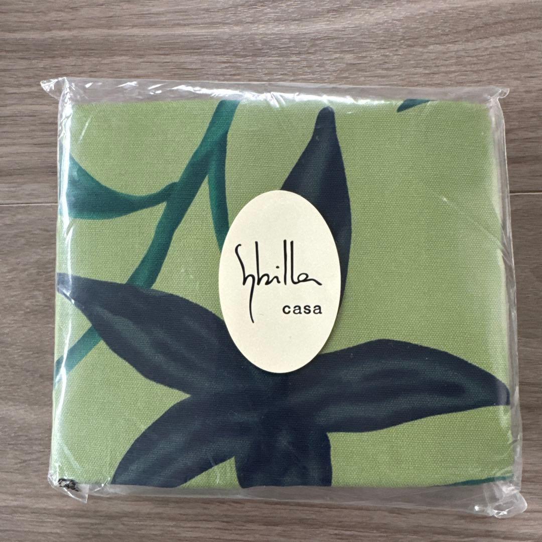 シビラ フローレス 椅子用座布団カバー グリーン クッションカバー ３枚