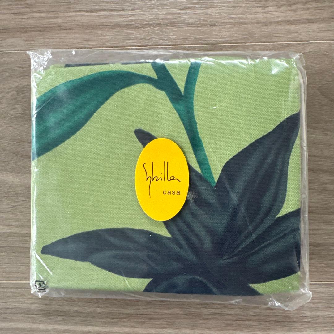 シビラ フローレス 椅子用座布団カバー グリーン クッションカバー ３枚