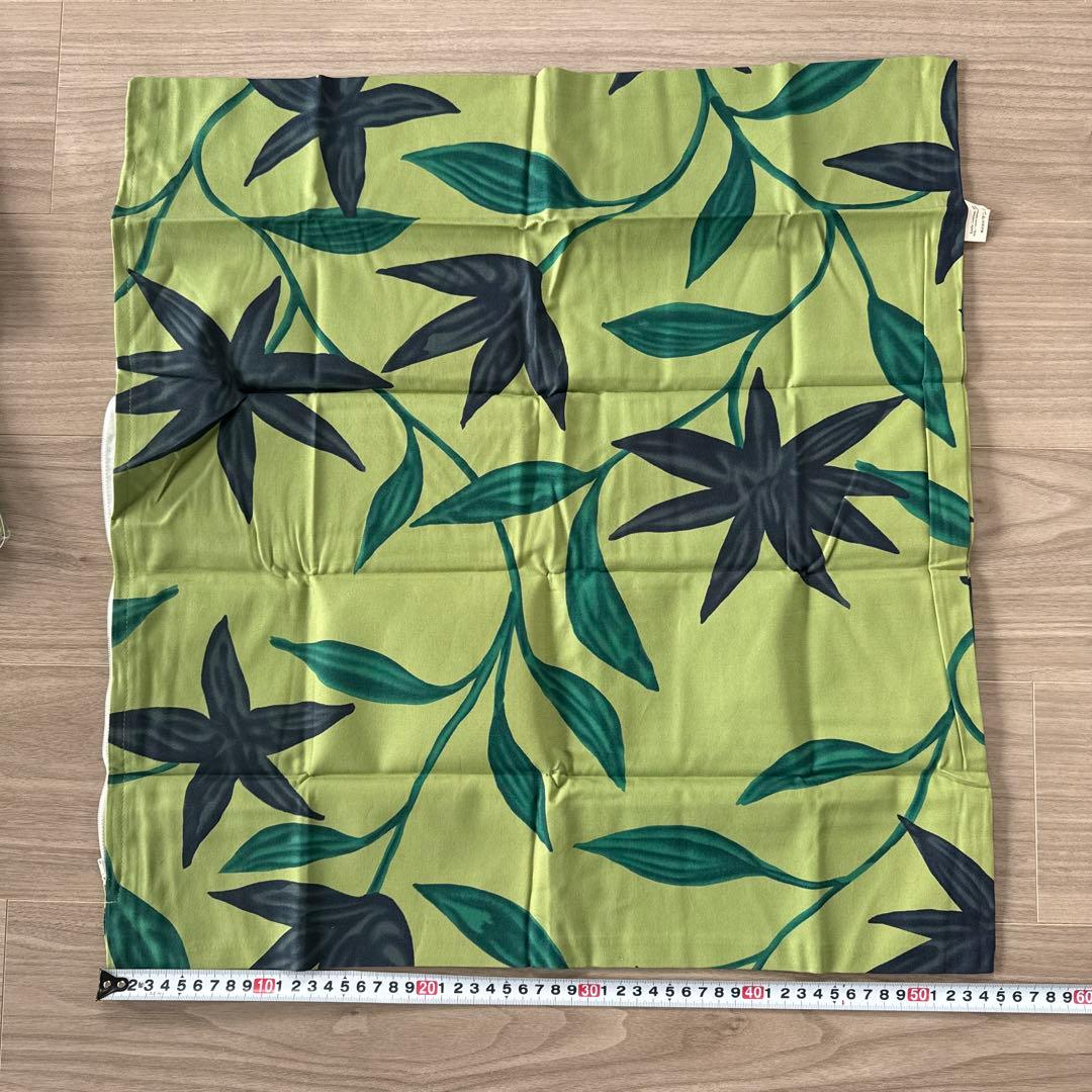 シビラ フローレス 椅子用座布団カバー グリーン クッションカバー ３枚