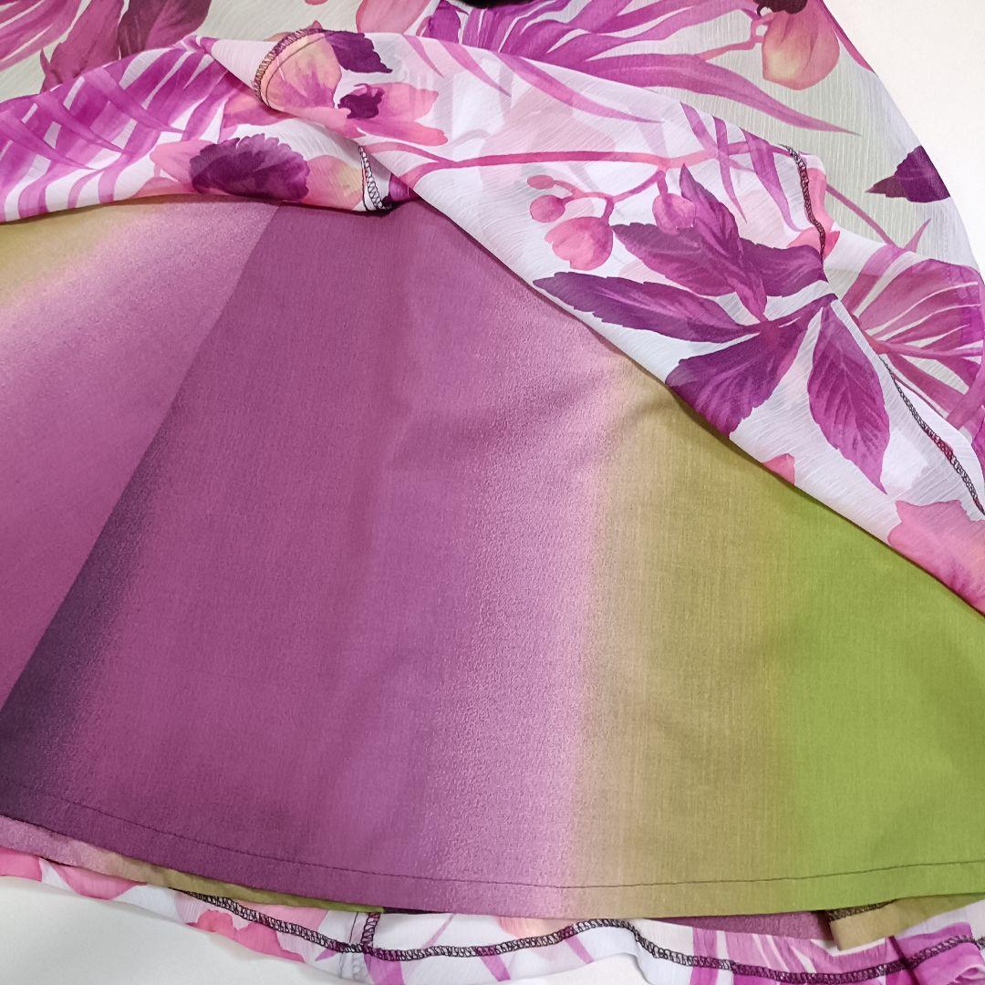 【美品】ui no! ベロア ハワイ製 フラダンス衣装 ノースリーブワンピース