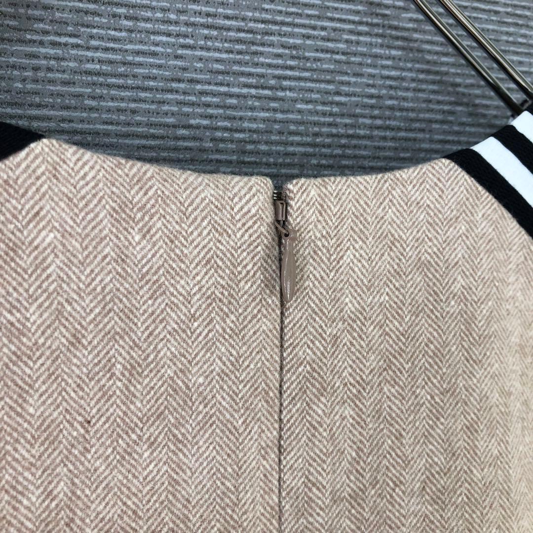 ボーダーズアットバルコニー WOOL HERRINGBONE DRESS 36