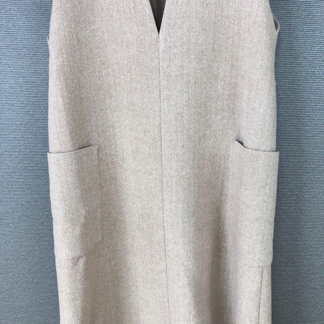 ボーダーズアットバルコニー WOOL HERRINGBONE DRESS 36