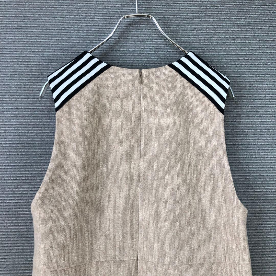 ボーダーズアットバルコニー WOOL HERRINGBONE DRESS 36