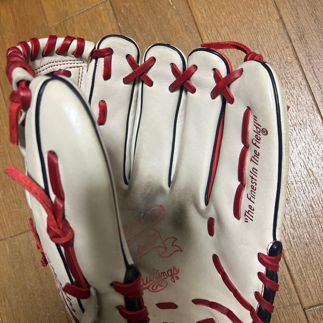 美品　限定品　型良し！ Rawlings グローブ クリーム＆レッド