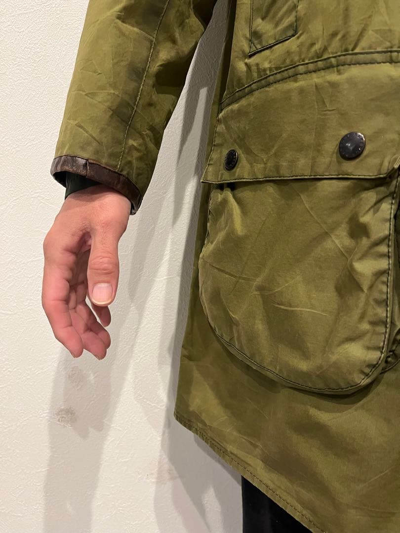 Barbour Border コート Lサイズ セージ　オイル抜き