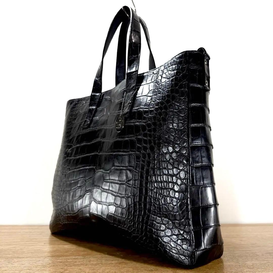 新品 JRA公認 定68万 最高峰 ポロサス クロコダイル 2wayトートバッグ