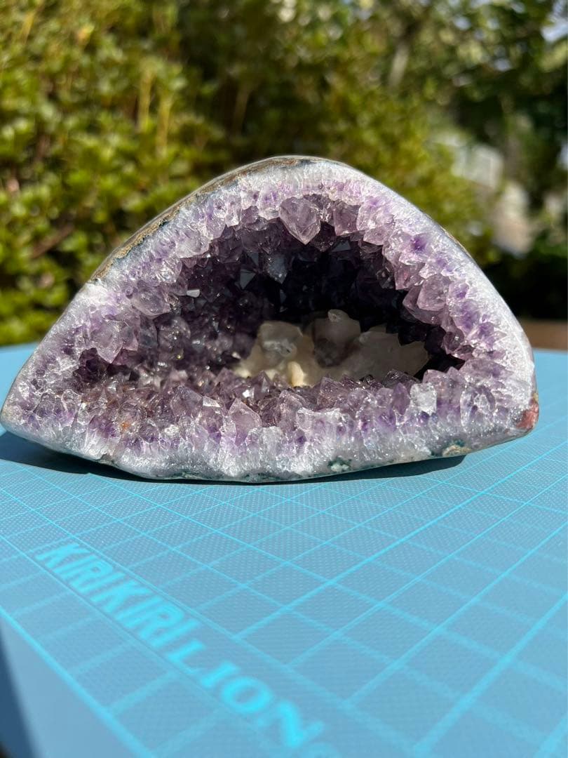 A166 高品質アメジストドーム クラスター カルサイト共生 パワーストーン