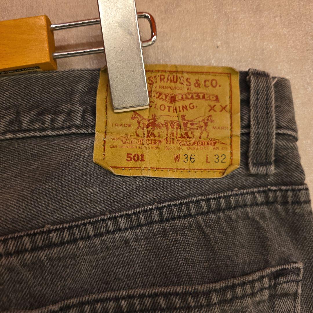 1991年10月生産USA製　リーバイス501 ブラック　後染めブラックフェード