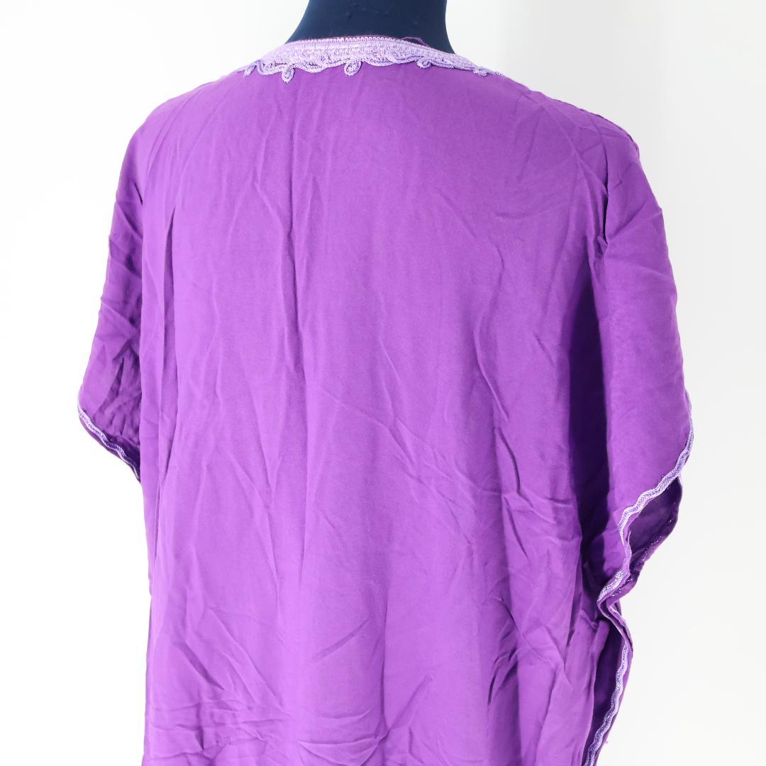 【ベリーダンス用衣装】パープル ガラベーヤ ワンピース ドレス チュニック